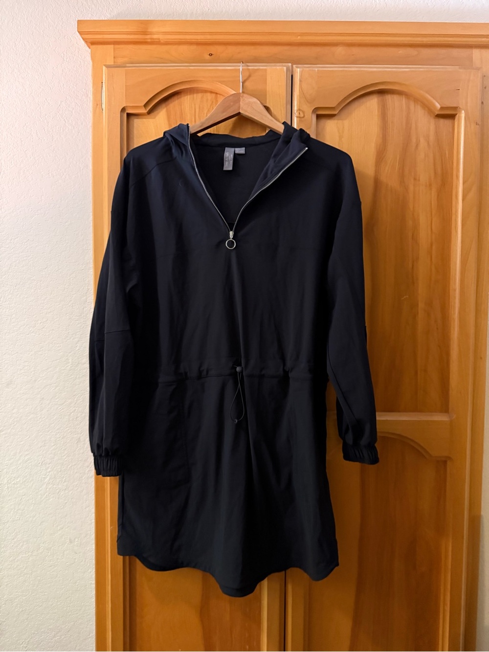 Sweaty Betty Black Hooded Zip-Up Tunic